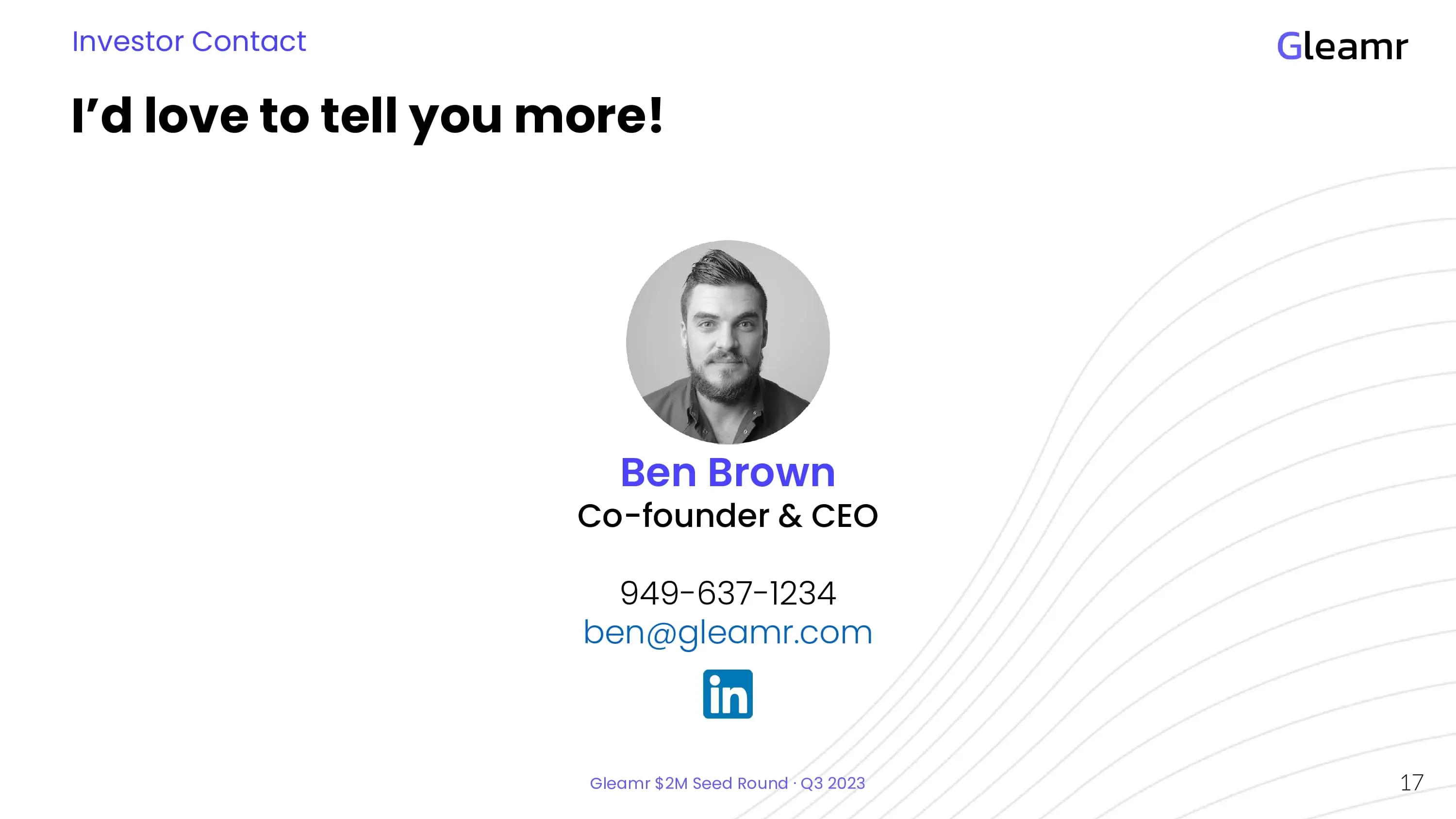 Free Pitch Deck Template - Contact Slide