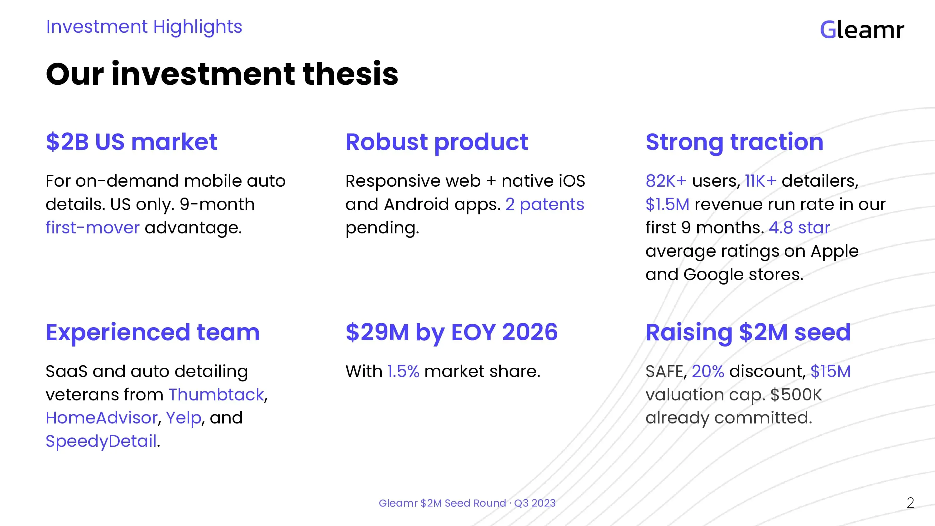 Free Pitch Deck Template - Summary Slide