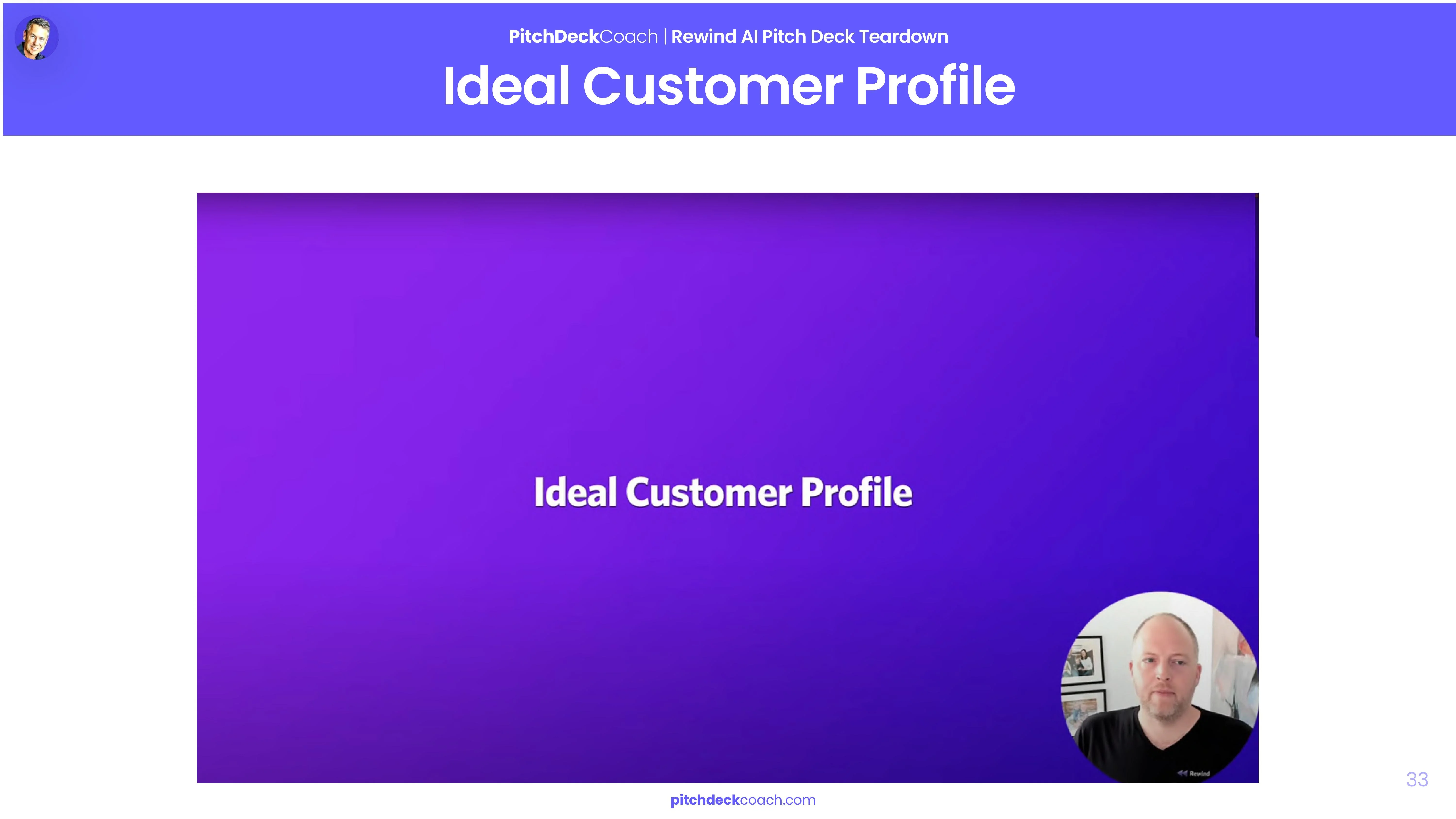 Rewind Pitch Deck Template — Ideal Customer Profile Slide